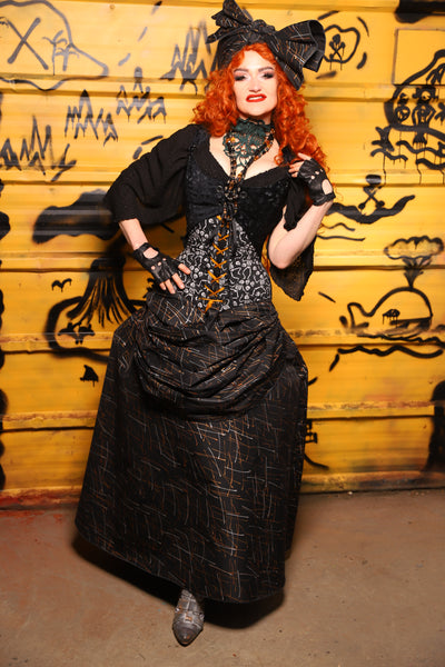 36. Swagger Skirt w/front bustle in Iron Sparks - The Parlay and Promenade Collection