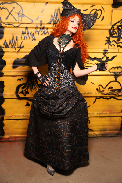 36. Swagger Skirt w/front bustle in Iron Sparks - The Parlay and Promenade Collection