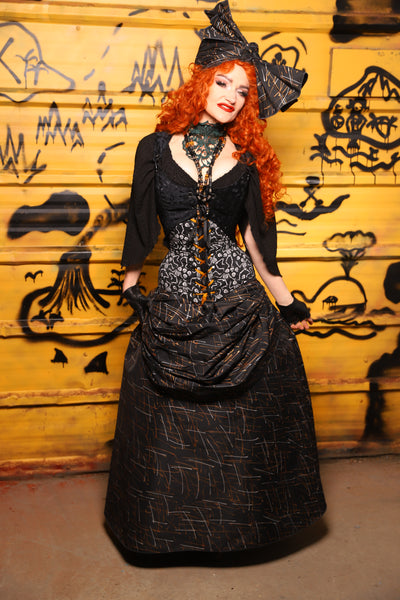 36. Swagger Skirt w/front bustle in Iron Sparks - The Parlay and Promenade Collection