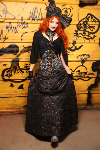 36. Swagger Skirt w/front bustle in Iron Sparks - The Parlay and Promenade Collection