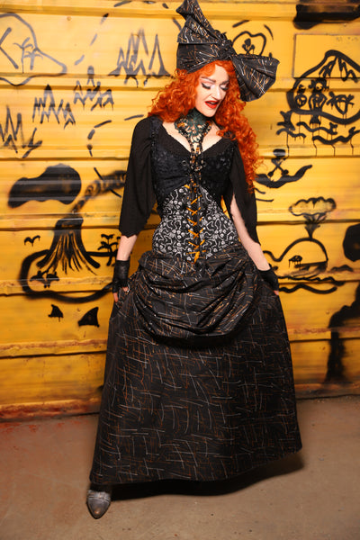36. Swagger Skirt w/front bustle in Iron Sparks - The Parlay and Promenade Collection