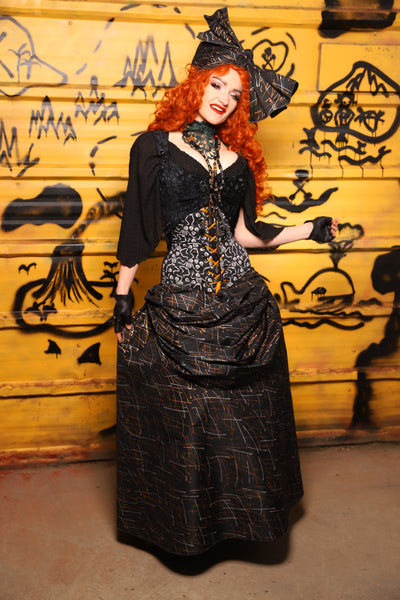 36. Swagger Skirt w/front bustle in Iron Sparks - The Parlay and Promenade Collection