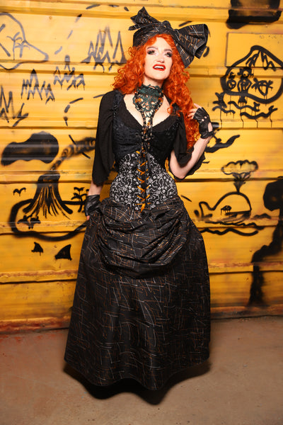 36. Swagger Skirt w/front bustle in Iron Sparks - The Parlay and Promenade Collection