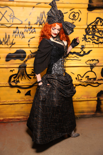 36. Swagger Skirt w/front bustle in Iron Sparks - The Parlay and Promenade Collection