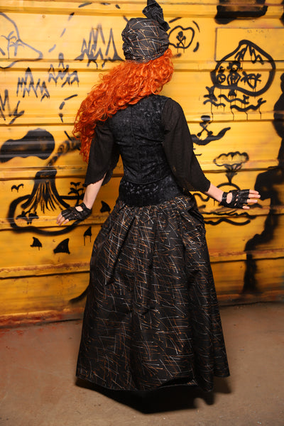 36. Swagger Skirt w/front bustle in Iron Sparks - The Parlay and Promenade Collection