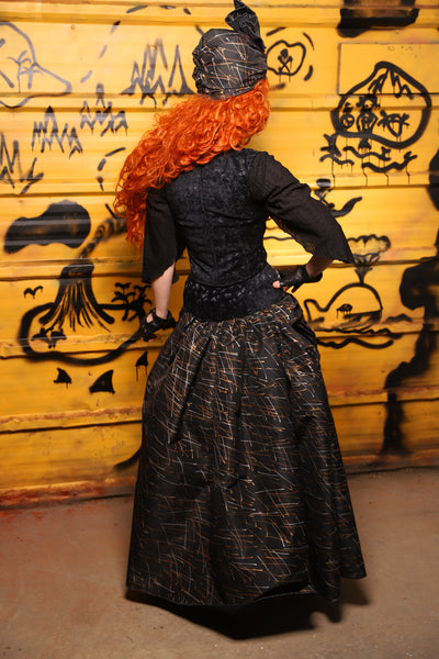 36. Swagger Skirt w/front bustle in Iron Sparks - The Parlay and Promenade Collection
