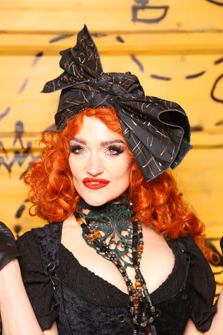 Turban Head wrap in Iron Sparks - The Parlay and Promenade Collection