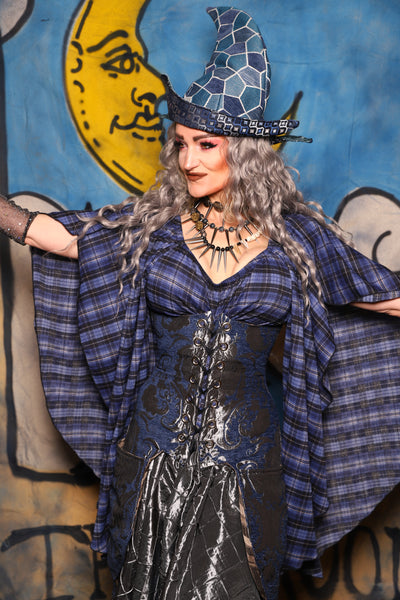 39. Siren Underbust in Navy & Silver Medallion W/pocket - The Sapphire Séance Collection