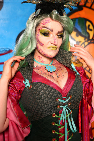 Cropped Courtier in Sea Monster Scales - *PLEASE order by BUST measurement!!* - The Shells Belles Collection