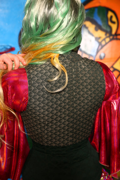 Cropped Courtier in Sea Monster Scales - *PLEASE order by BUST measurement!!* - The Shells Belles Collection