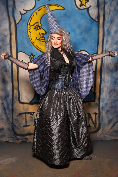 42. Tulip Skirt in Metal Armor Pintuck - The Sapphire Séance Collection