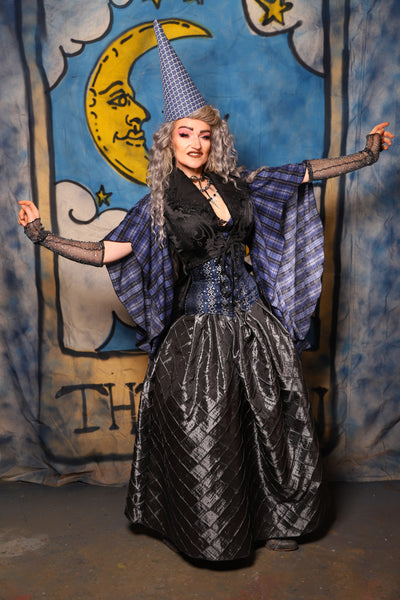 42. Tulip Skirt in Metal Armor Pintuck - The Sapphire Séance Collection