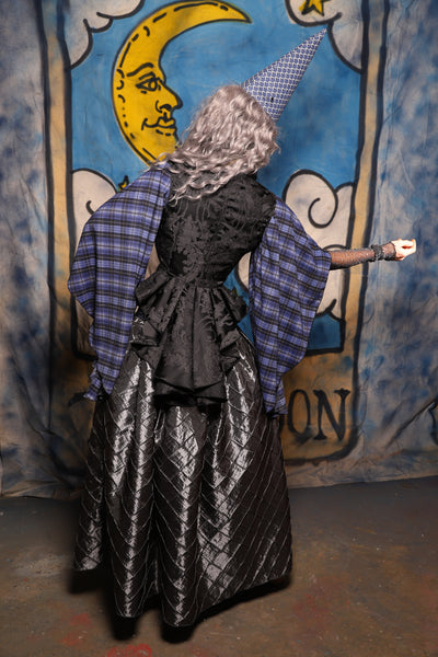 42. Tulip Skirt in Metal Armor Pintuck - The Sapphire Séance Collection