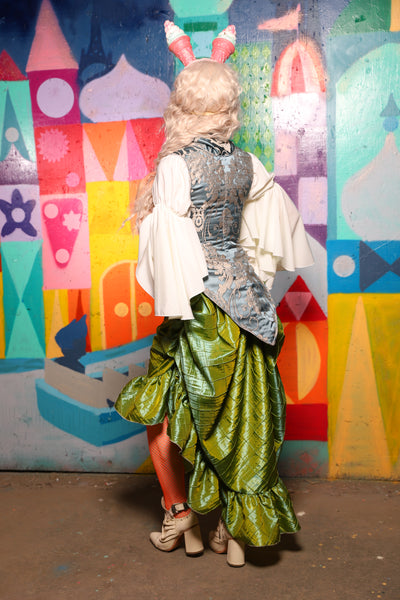 27. Swoon Skirt w/ruffle in Mermaid Pintuck - The World of Laughter and Hopes Collection
