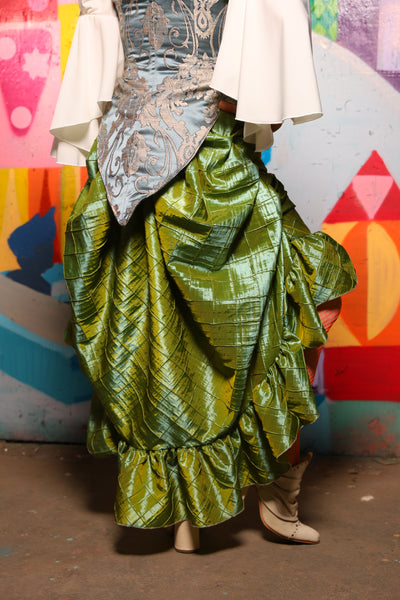 27. Swoon Skirt w/ruffle in Mermaid Pintuck - The World of Laughter and Hopes Collection
