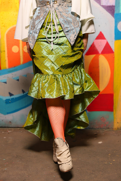 27. Swoon Skirt w/ruffle in Mermaid Pintuck - The World of Laughter and Hopes Collection