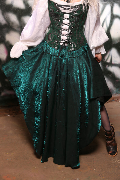 Crescent Skirt in Crushed Iridescent Emerald #06 - The Gemstone Alley Collection