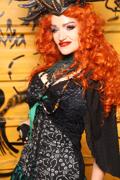 11. Cropped Marie Bodice in Black Tendrils *PLEASE order by BUST Measurement, NOT waist!* - The Parlay and Promenade Collection