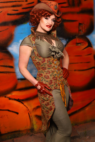 Vixen Corset w/Knee Length Tails & Pockets in Escalante - The Tumbleweed Collection