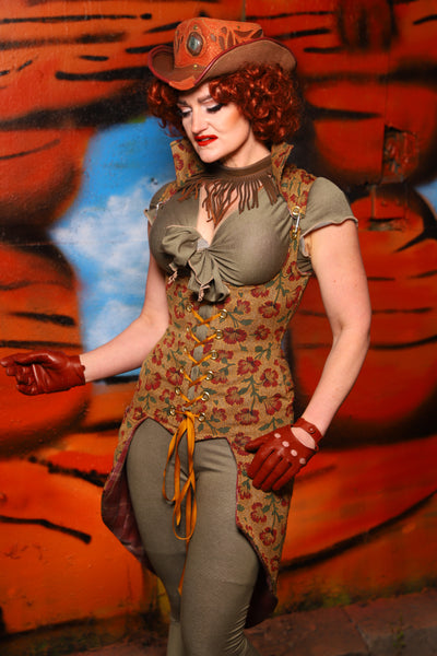 Vixen Corset w/Knee Length Tails & Pockets in Escalante - The Tumbleweed Collection