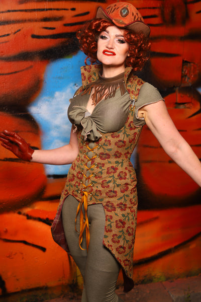 Vixen Corset w/Knee Length Tails & Pockets in Escalante - The Tumbleweed Collection