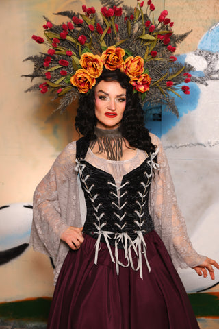 Triple Threat Overbust in Black Tendrils - The "Thrice as Nice" Collection