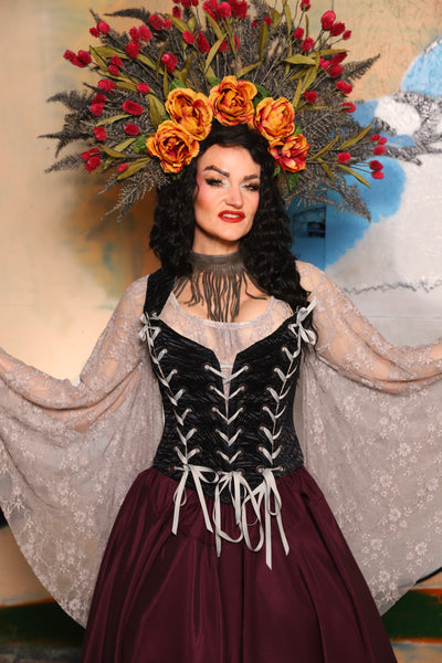 Triple Threat Overbust in Black Tendrils - The "Thrice as Nice" Collection