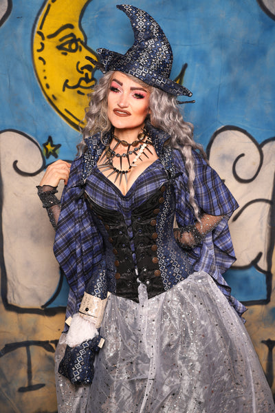 28. Petite Buccaneer Overbust in Blue Troubadour - The Sapphire Séance Collection