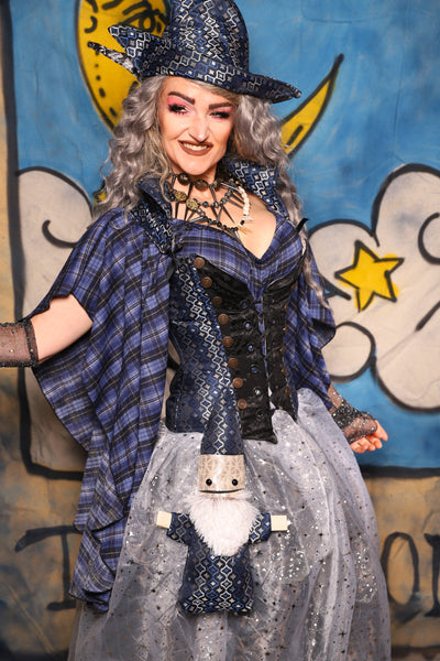 28. Petite Buccaneer Overbust in Blue Troubadour - The Sapphire Séance Collection