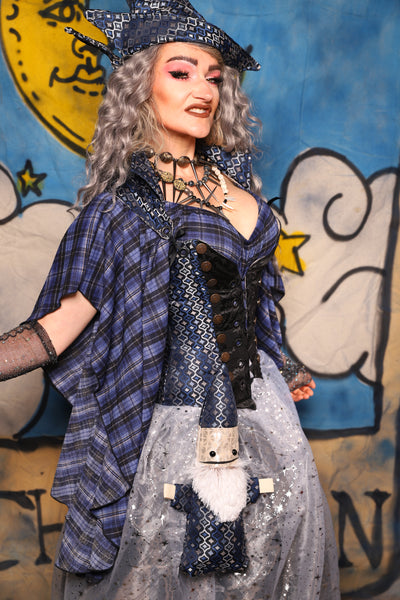28. Petite Buccaneer Overbust in Blue Troubadour - The Sapphire Séance Collection