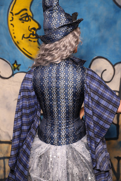 28. Petite Buccaneer Overbust in Blue Troubadour - The Sapphire Séance Collection
