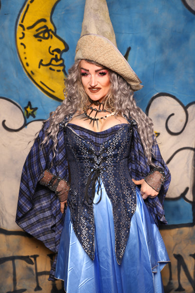 03. Artemis Overbust in Blue Troubadour *PLEASE order by BUST Measurement, NOT waist!* - The Sapphire Séance Collection