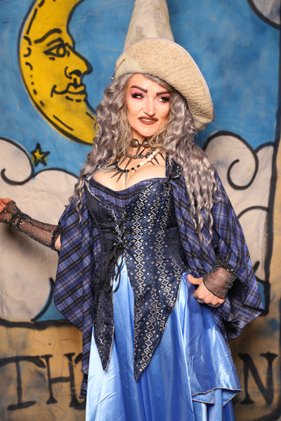 03. Artemis Overbust in Blue Troubadour *PLEASE order by BUST Measurement, NOT waist!* - The Sapphire Séance Collection