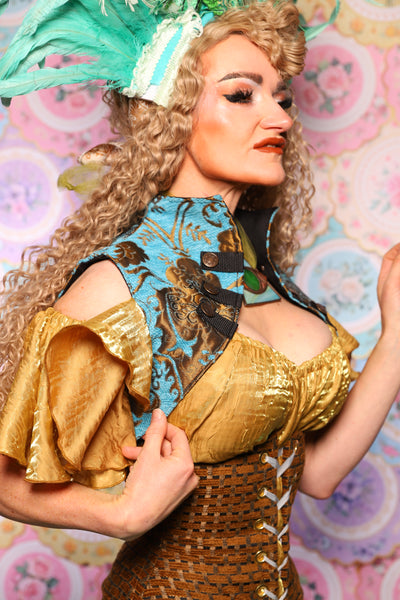 34. Sgt Pepper Vest in Turquoise & Bronze Medallion - The Minerally Mine Collection