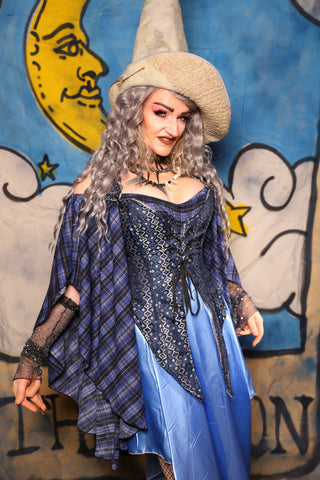 03. Artemis Overbust in Blue Troubadour *PLEASE order by BUST Measurement, NOT waist!* - The Sapphire Séance Collection