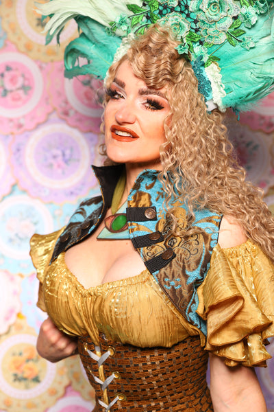34. Sgt Pepper Vest in Turquoise & Bronze Medallion - The Minerally Mine Collection
