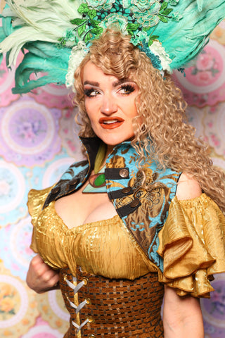 34. Sgt Pepper Vest in Turquoise & Bronze Medallion - The Minerally Mine Collection