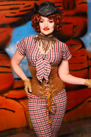 Wench Corset in Light Faux Leather - The Tumbleweed Collection