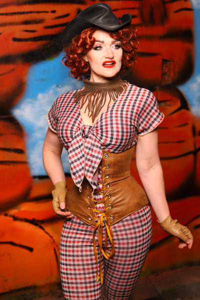 Wench Corset in Light Faux Leather - The Tumbleweed Collection