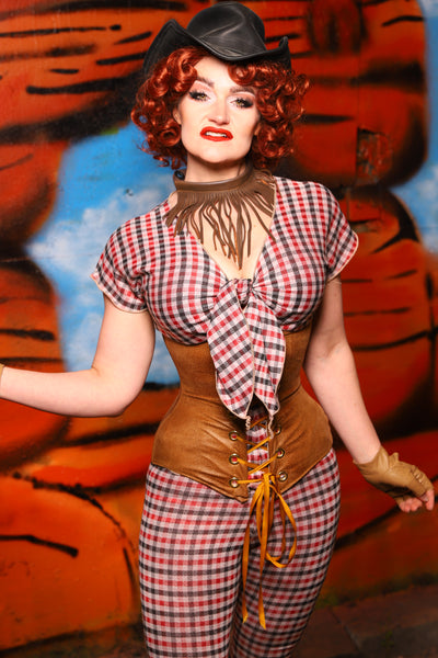 Wench Corset in Light Faux Leather - The Tumbleweed Collection