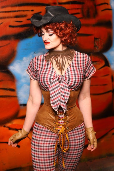 Wench Corset in Light Faux Leather - The Tumbleweed Collection