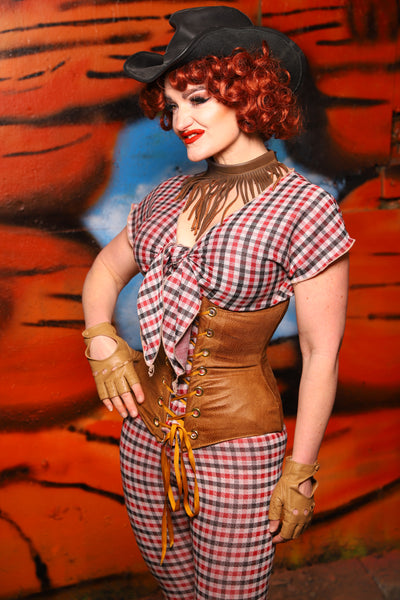 Wench Corset in Light Faux Leather - The Tumbleweed Collection