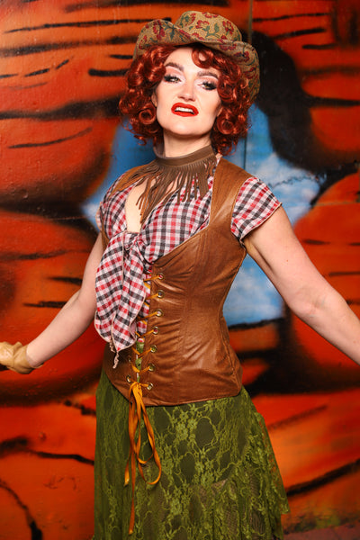 Damsel Corset in Light Faux Leather - The Tumbleweed Collection