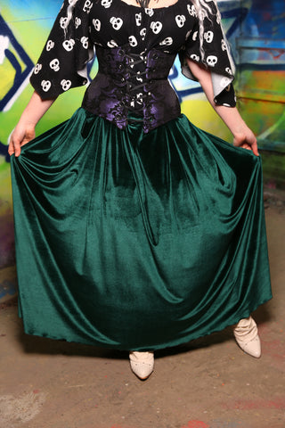 Tulip Skirt in Emerald Velvet #47 - "Pieces of Eight" Collection