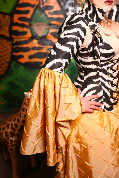 Deluxe Detachable Flounce Sleeves in Zebra Upholstery - Safari, So Good Collection