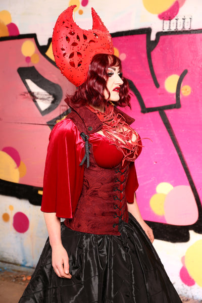 Vixen w/ Fold Over Collar in Blood Course  -"The Raven & Ruby Collection"- #51
