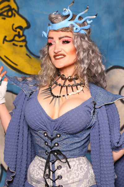 18. Elf Underbust in Weathered Blue - The Sapphire Séance Collection