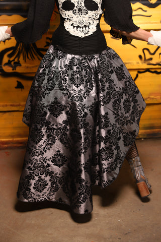 06. Crescent Skirt in Silver & Black Filigree - The Parlay and Promenade Collection