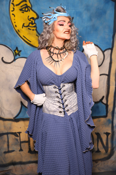 35. Petite Wench in Silver White Pearl Filigree - The Sapphire Séance Collection