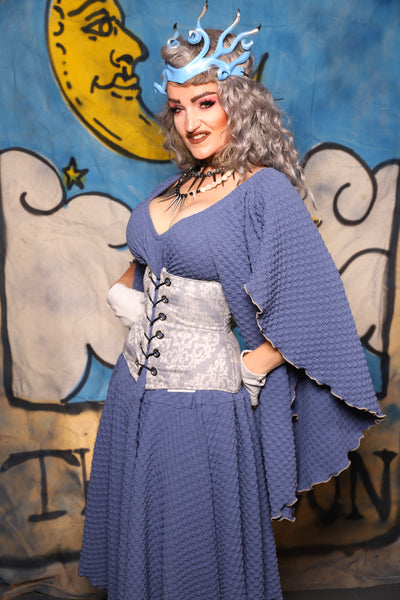 35. Petite Wench in Silver White Pearl Filigree - The Sapphire Séance Collection